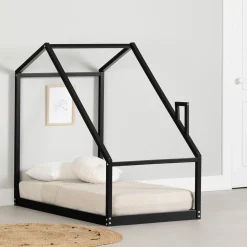 South Shore Sweedi - House Bed with Chimney for Baby - Black