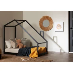 South Shore Sweedi - House Bed with Chimney for Baby - Black