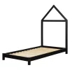 South Shore Twin, Full & Queen Beds>Sweedi Bed with House Bed Frame Headboard - Matte Black
