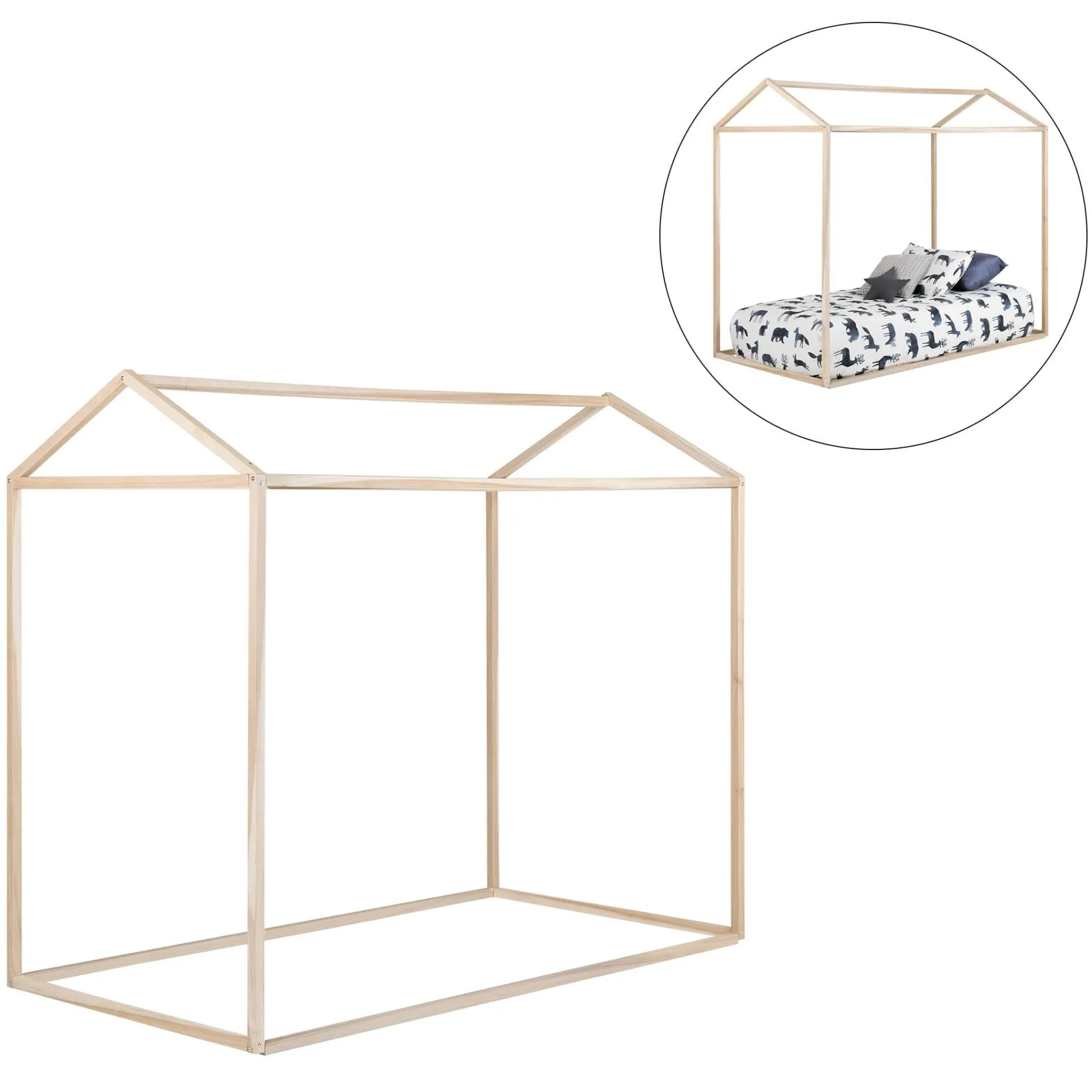 South Shore Twin, Full & Queen Beds>Sweedi House Bed for Twin Bed - Natural