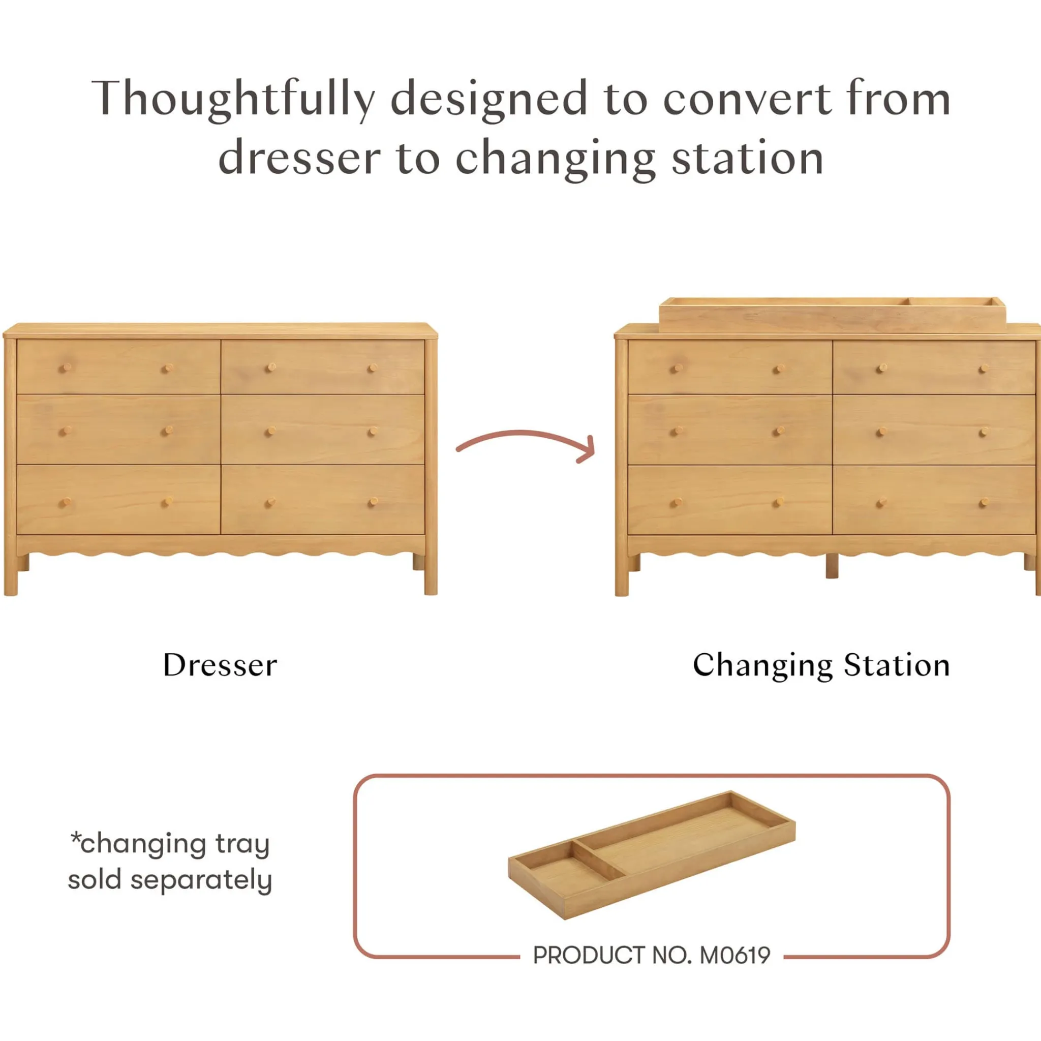 Babyletto Swell 6-Drawer Assembled Dresser - Honey