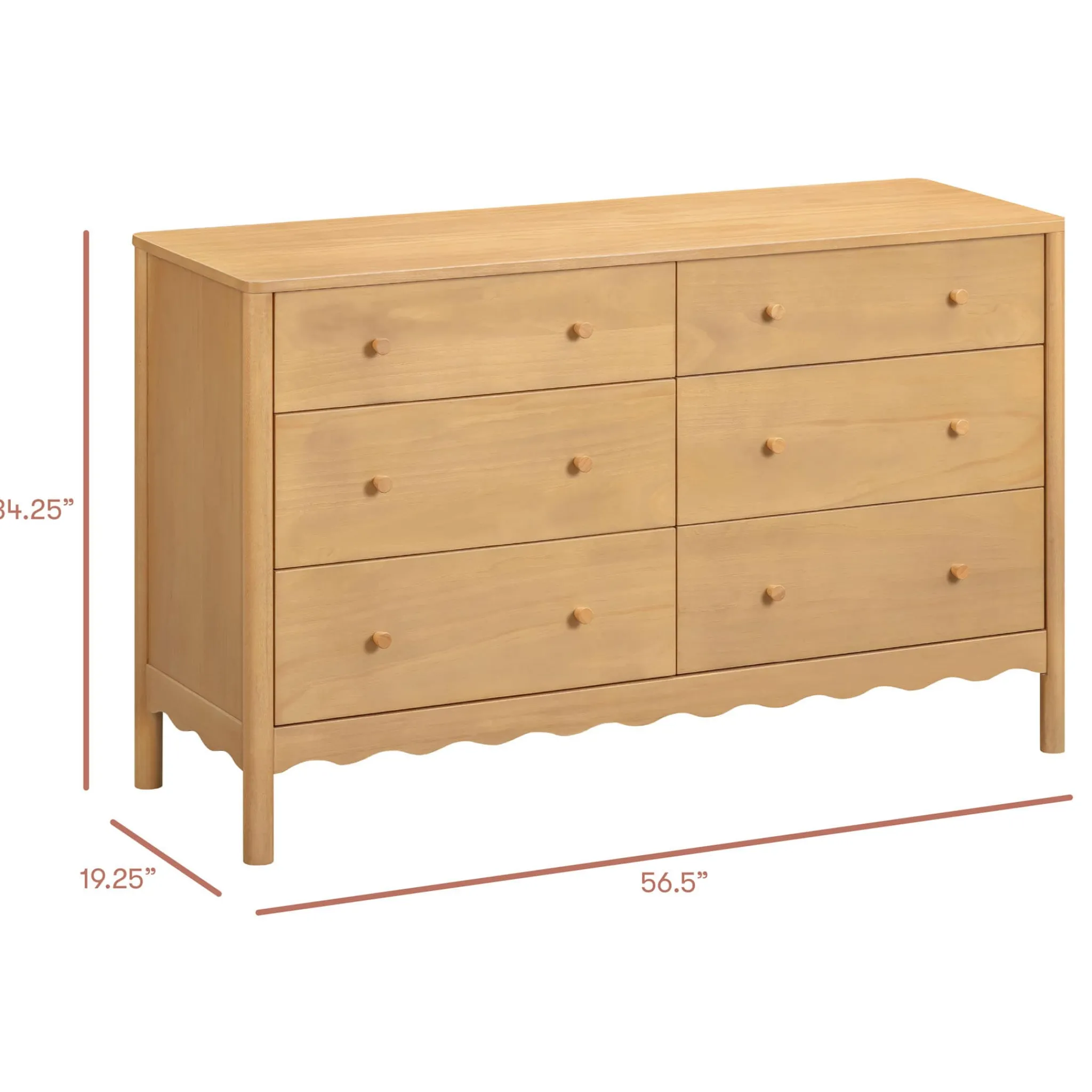 Babyletto Swell 6-Drawer Assembled Dresser - Honey