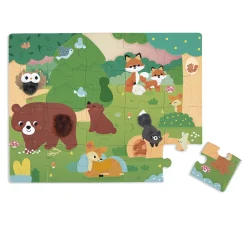 Kids Janod Tactile Puzzle Forest Animal