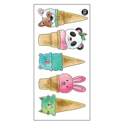 Kids Pico Tatouages Tattoos Pico- Animal Ice Cream Cones