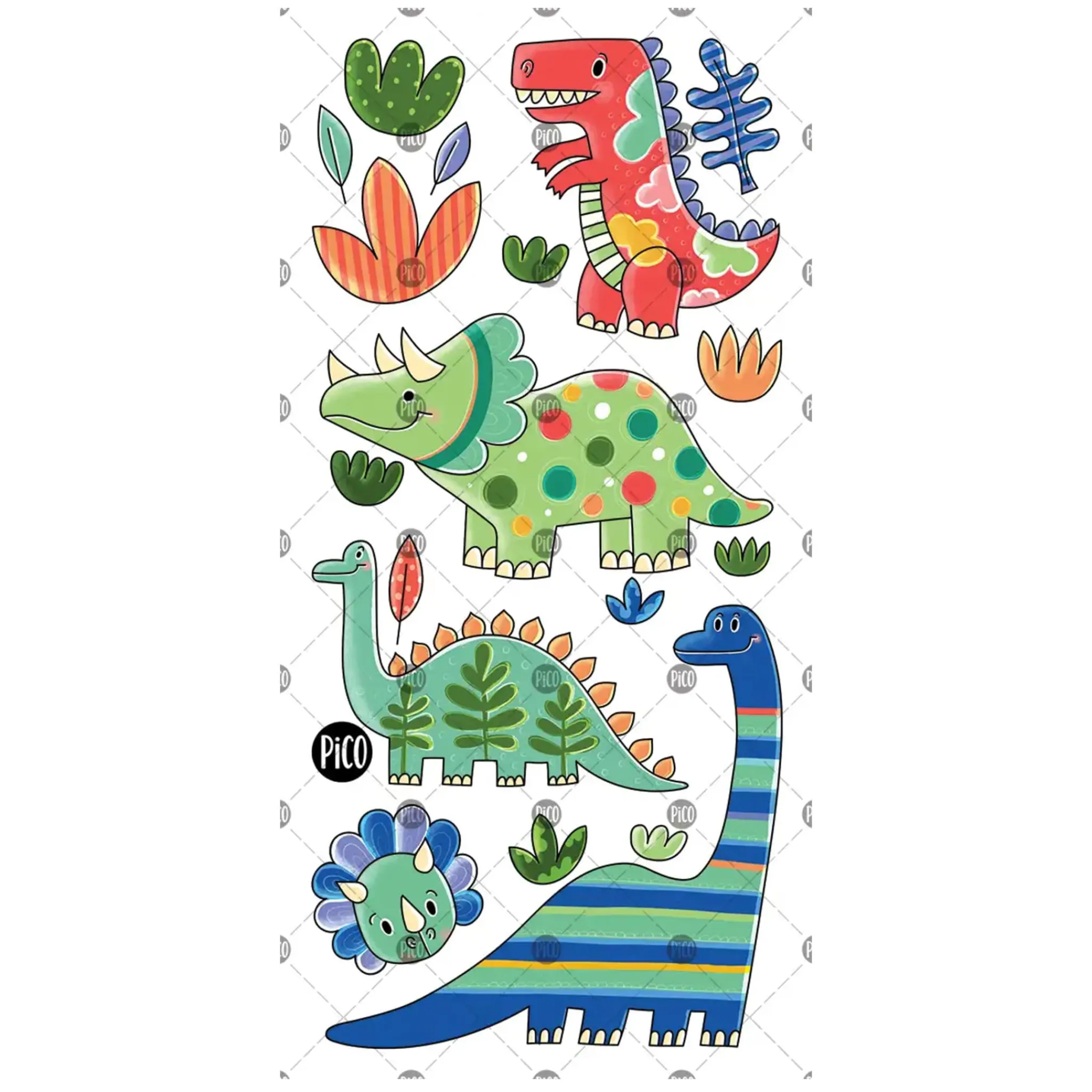 Kids Pico Tatouages Temporary Tattoos|Diy & Activities>Tattoos Pico-colorful Dinos