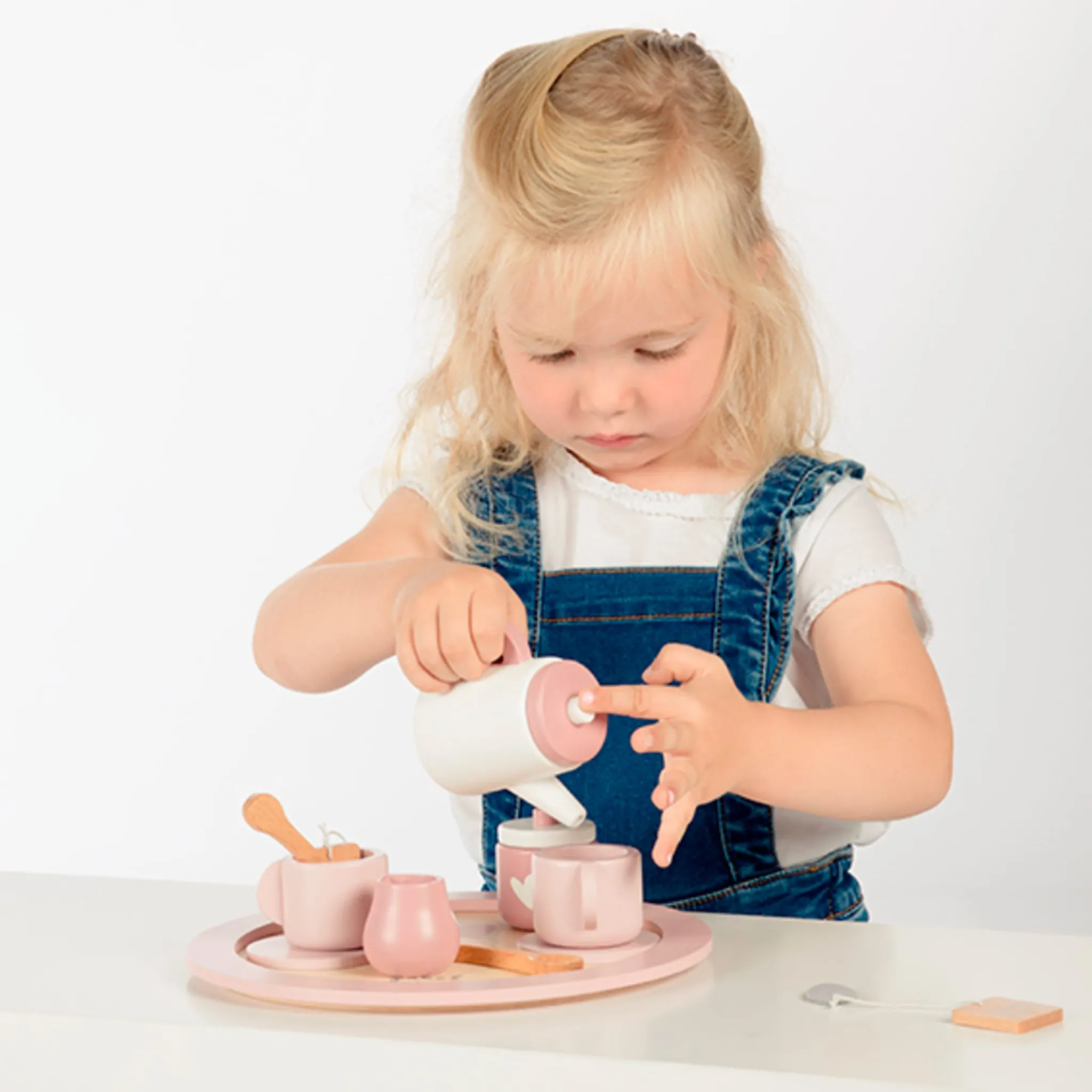 Kids Label Label Pretend Play & Imitation|Wooden Toys>Tea Set - Pink