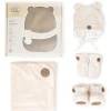 Kids/BOY Petit Coulou Snowsuits|Snowsuits>Teddy bear gift box for baby (4 accessories) - Cream 0-6M