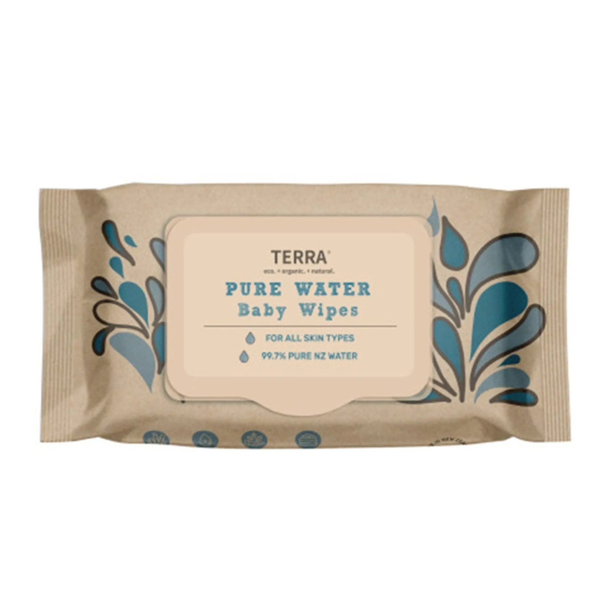 Kids Terra Baby Wipes NZ Water - 70-Pack