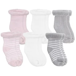 Kushies Terry Socks (6) - Newborn