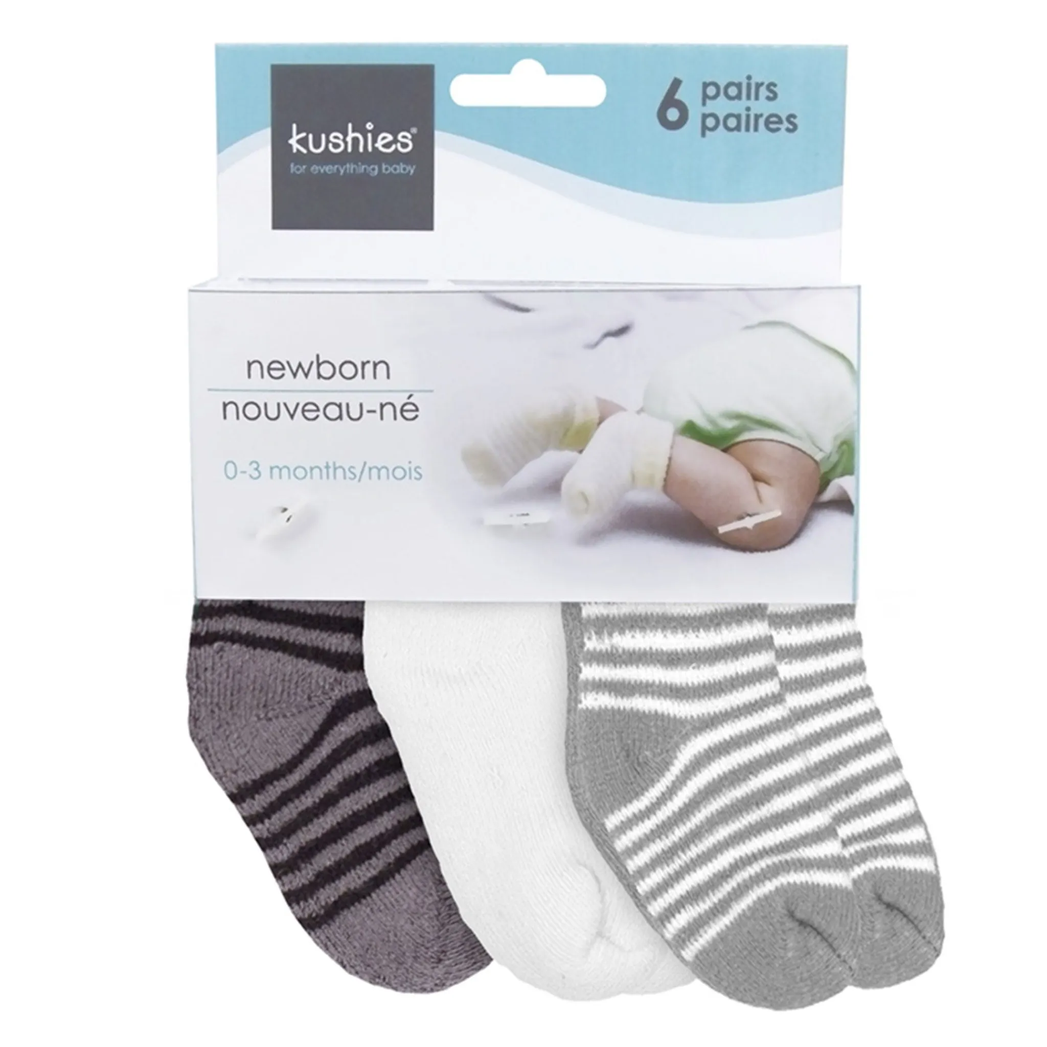 BOY Kushies Socks|Underwear & Socks>Terry Socks (6) Newborn -