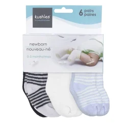 BOY Kushies Terry Socks (6) Newborn-