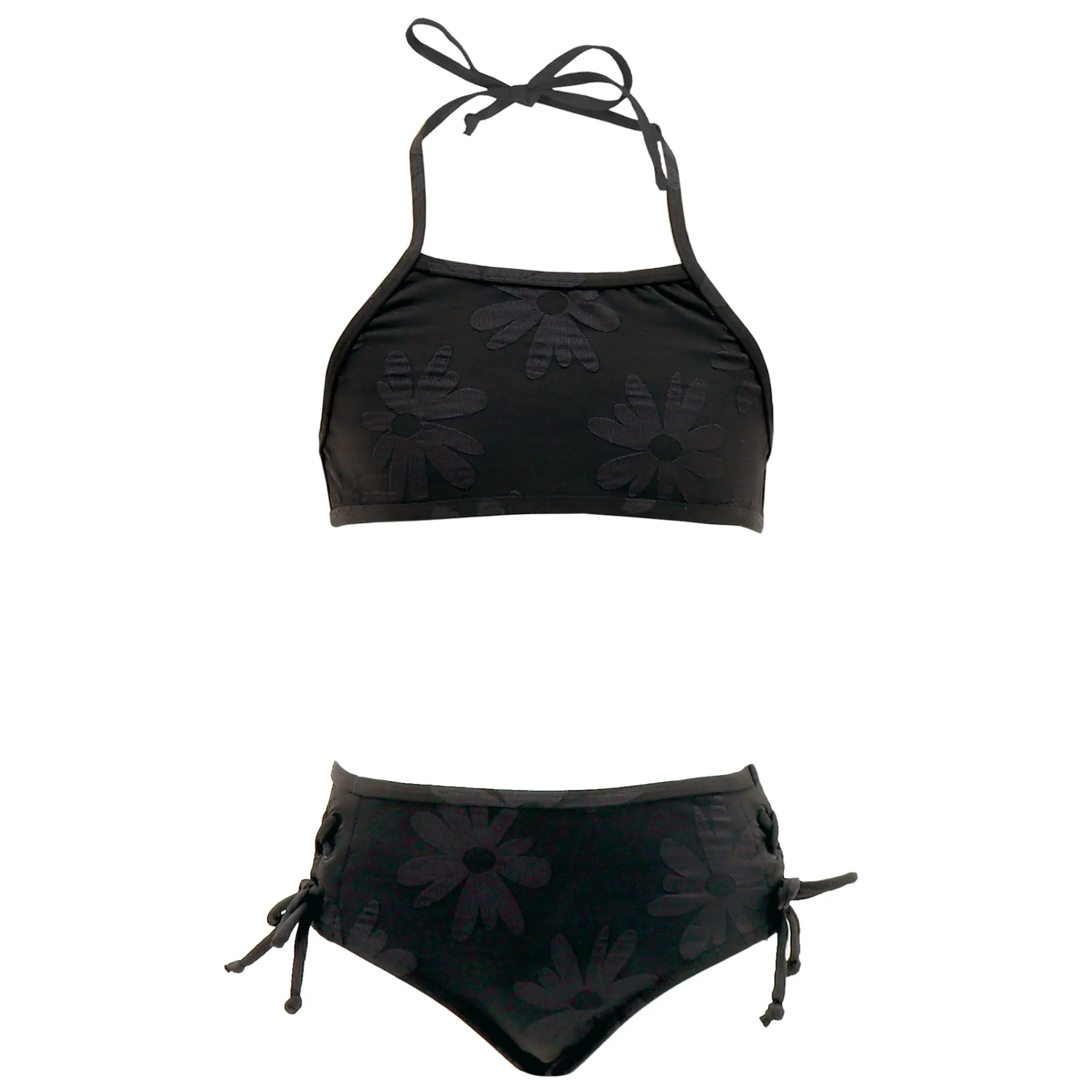 Kids Look Swimsuits>Textured Daisies Bikini 3-14y