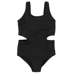 Kids Look Swimsuits>Textured Daisies Swimsuit 2-14y