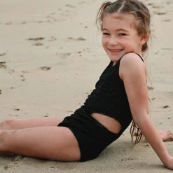 Kids Look Swimsuits>Textured Daisies Swimsuit 2-14y