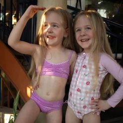 Kids Look Swimsuits>Textured Palm Trees Bikini 3-14y