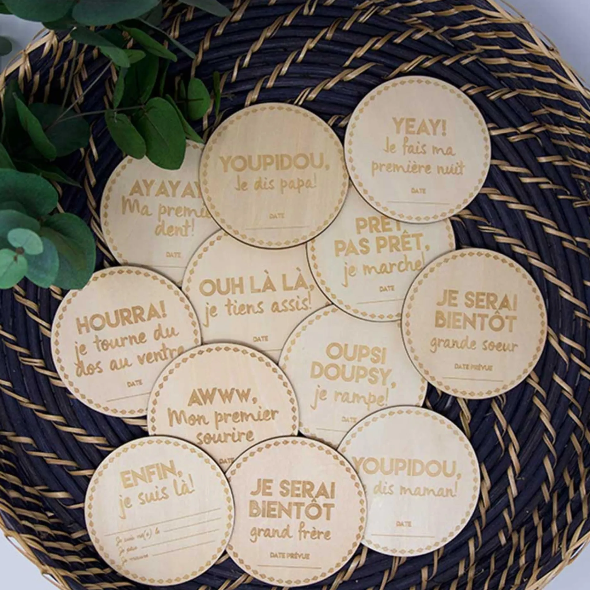 Jubanou Baby Memories|Baby Memories>The Wooden Milestone Disc Set – My First Times