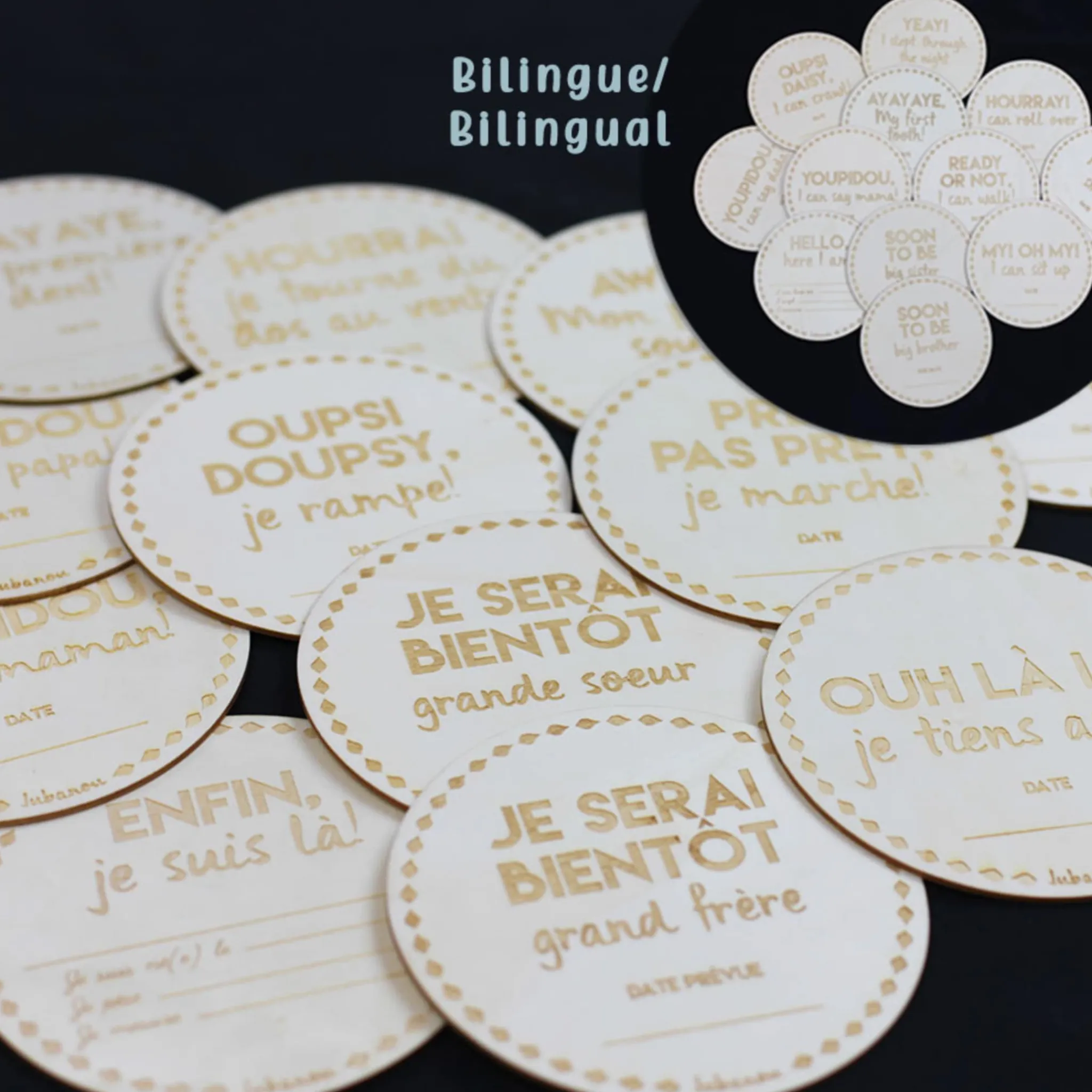Jubanou Baby Memories|Baby Memories>The Wooden Milestone Disc Set – My First Times