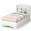 South Shore Tiara Mates Bed with Bookcase Headboard Set - Pure White