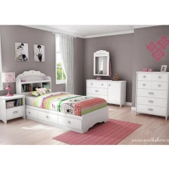 South Shore Tiara Twin Bookcase Headboard - Pure White