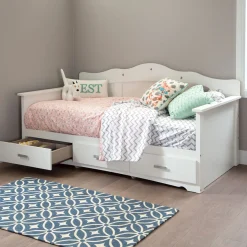 South Shore Tiara Twin Daybed with Storage - Pure White