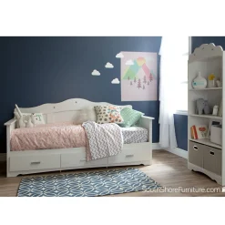 South Shore Tiara Twin Daybed with Storage - Pure White