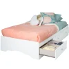 South Shore Twin, Full & Queen Beds>Tiara Twin Mates Bed with 3 Drawers - Pure White