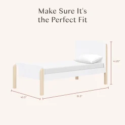 Babyletto TipToe Twin Bed - White and Washed Natural