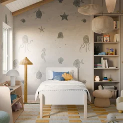 Babyletto TipToe Twin Bed - White and Washed Natural