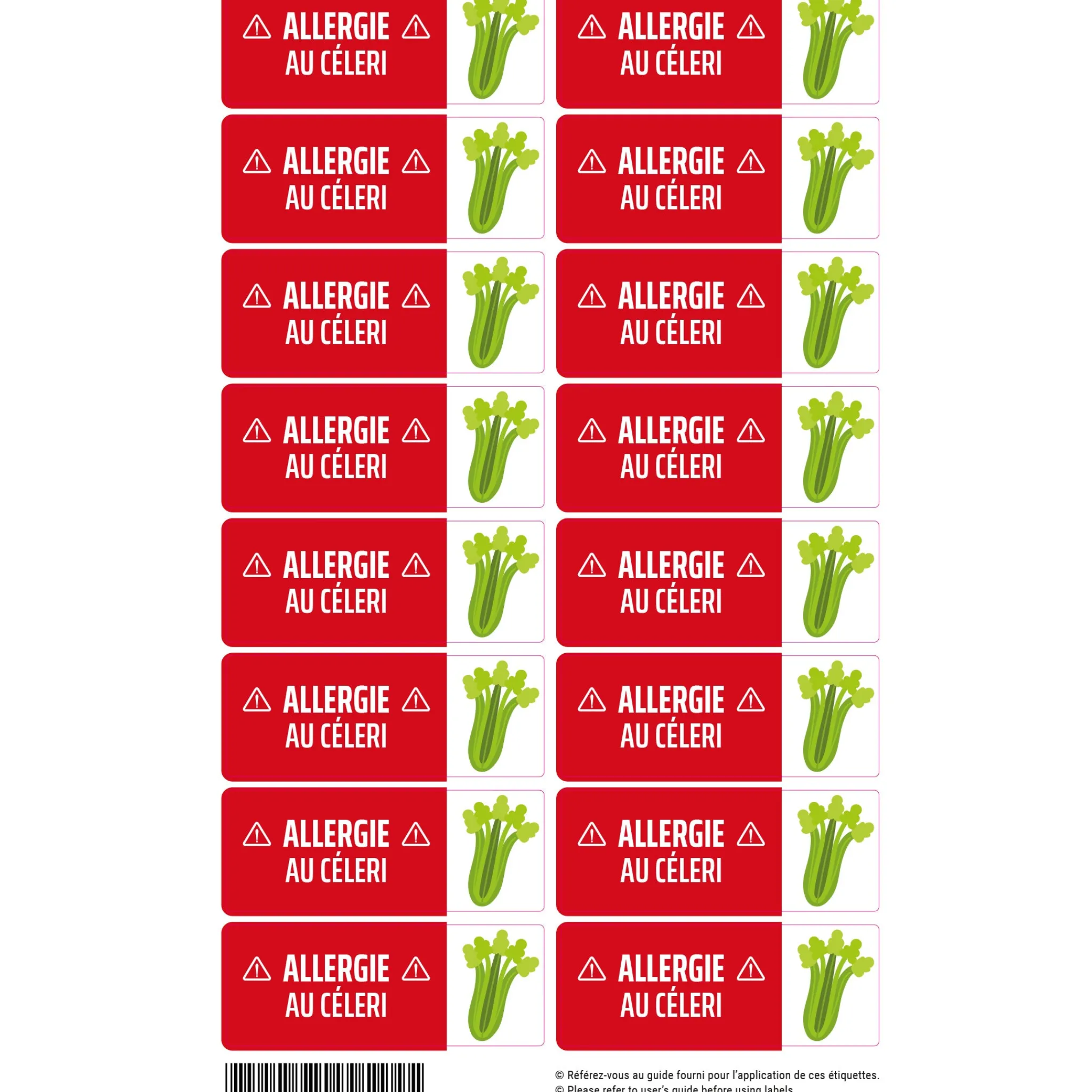 Kids Clement - Impressions Allergy Stickers|Personalized Name Labels>Étiquettes allergie - Céleri