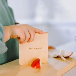 Kids Petit Apprenti Toddler Safe Wooden Knife and Cutting Board Set