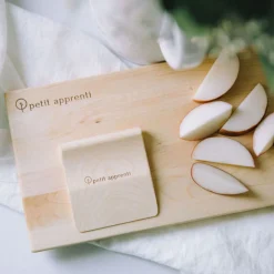 Kids Petit Apprenti Toddler Safe Wooden Knife and Cutting Board Set