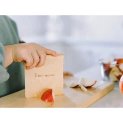 Kids Petit Apprenti Toddler Safe Wooden Knife and Cutting Board Set