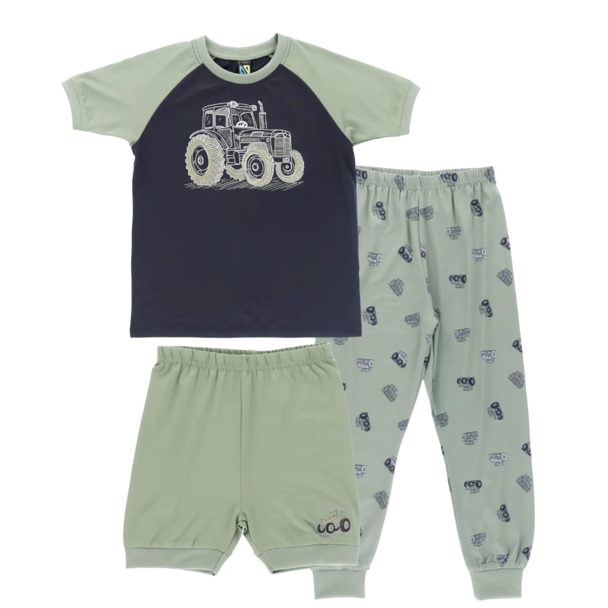 Kids/BOY Nano Pajamas & Bathrobes>Tractors 3pc Pajamas 2-12