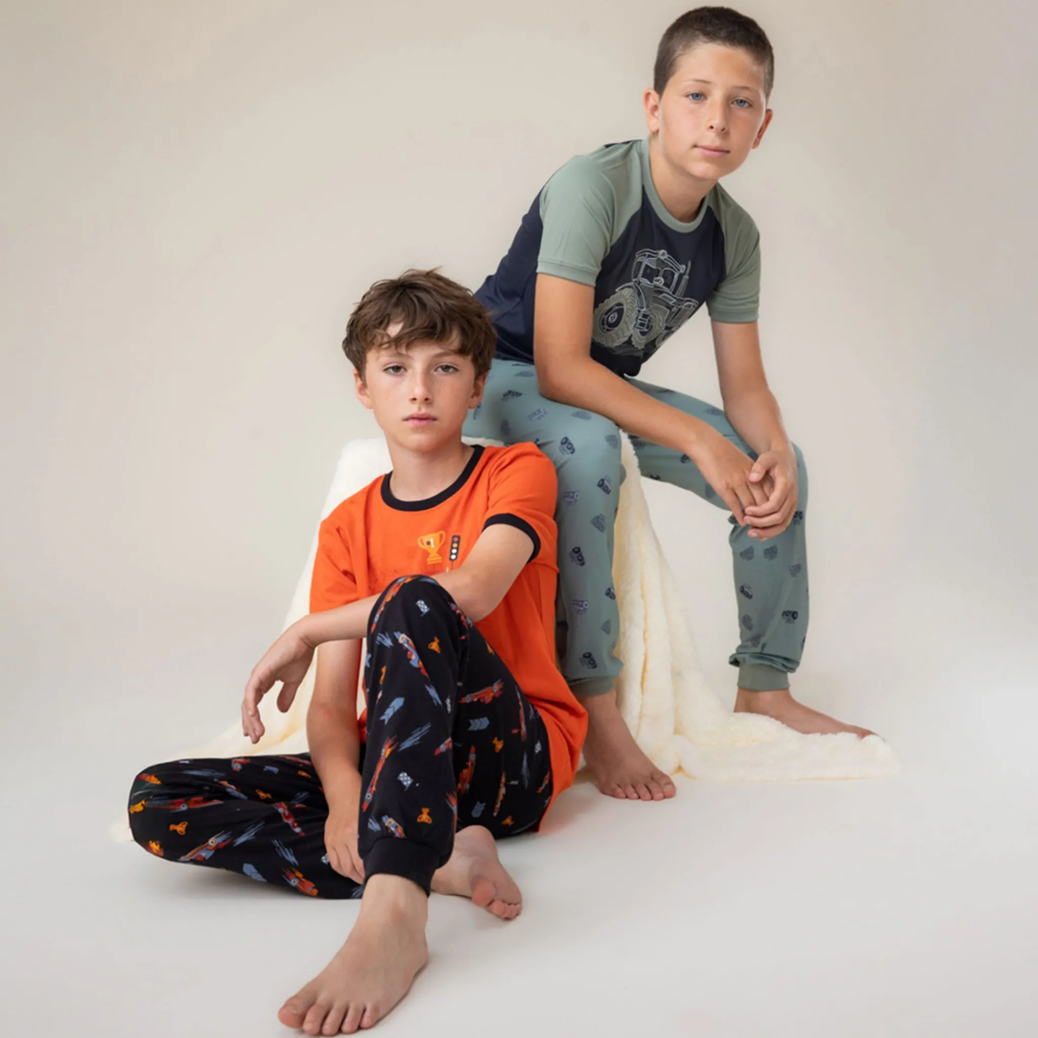 Kids/BOY Nano Pajamas & Bathrobes>Tractors 3pc Pajamas 2-12