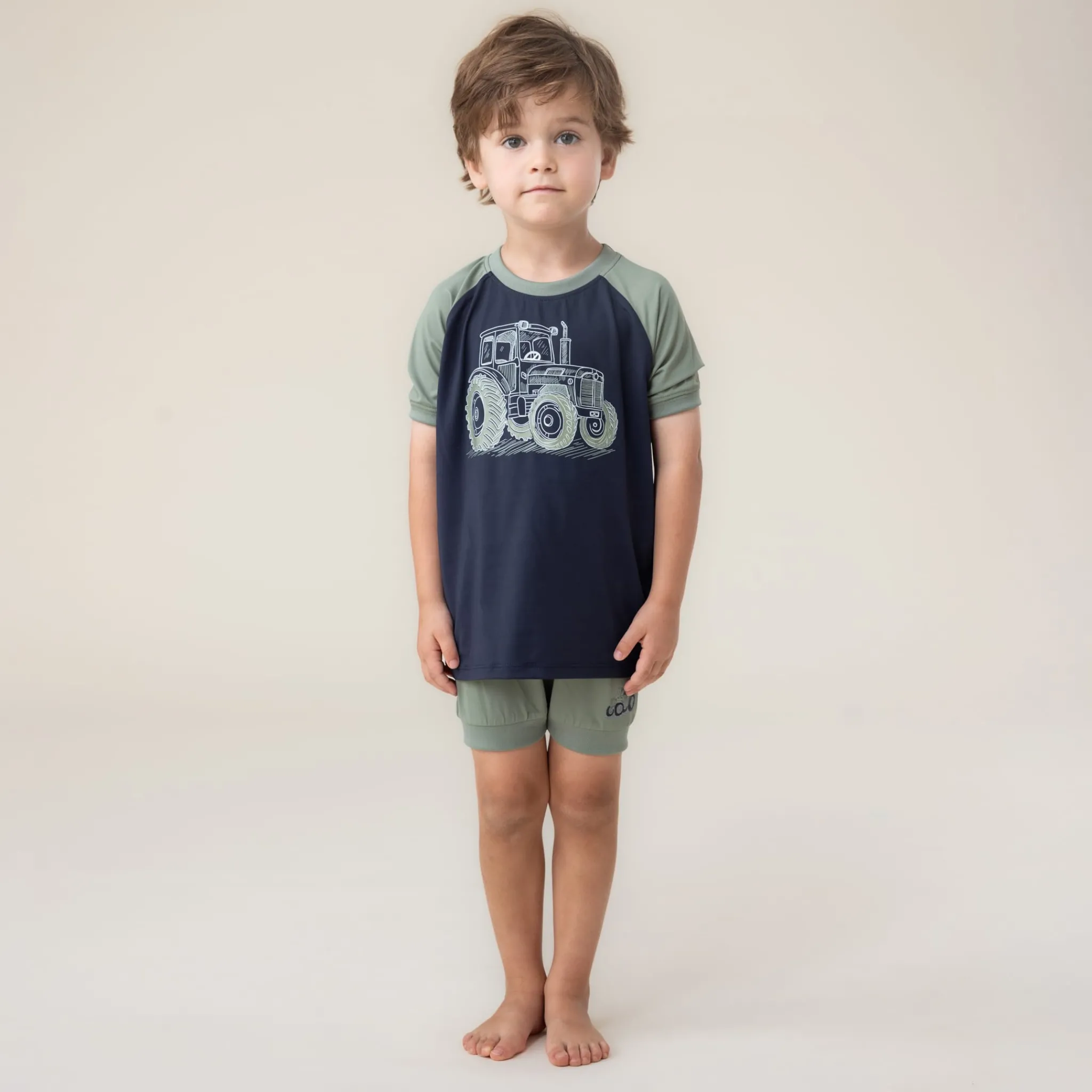 Kids/BOY Nano Pajamas & Bathrobes>Tractors 3pc Pajamas 2-12