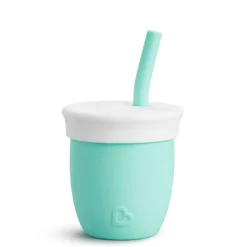 Kids Munchkin Training Silicone Cup with straw 4oz - Mint