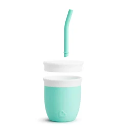 Kids Munchkin Training Silicone Cup with straw 4oz - Mint