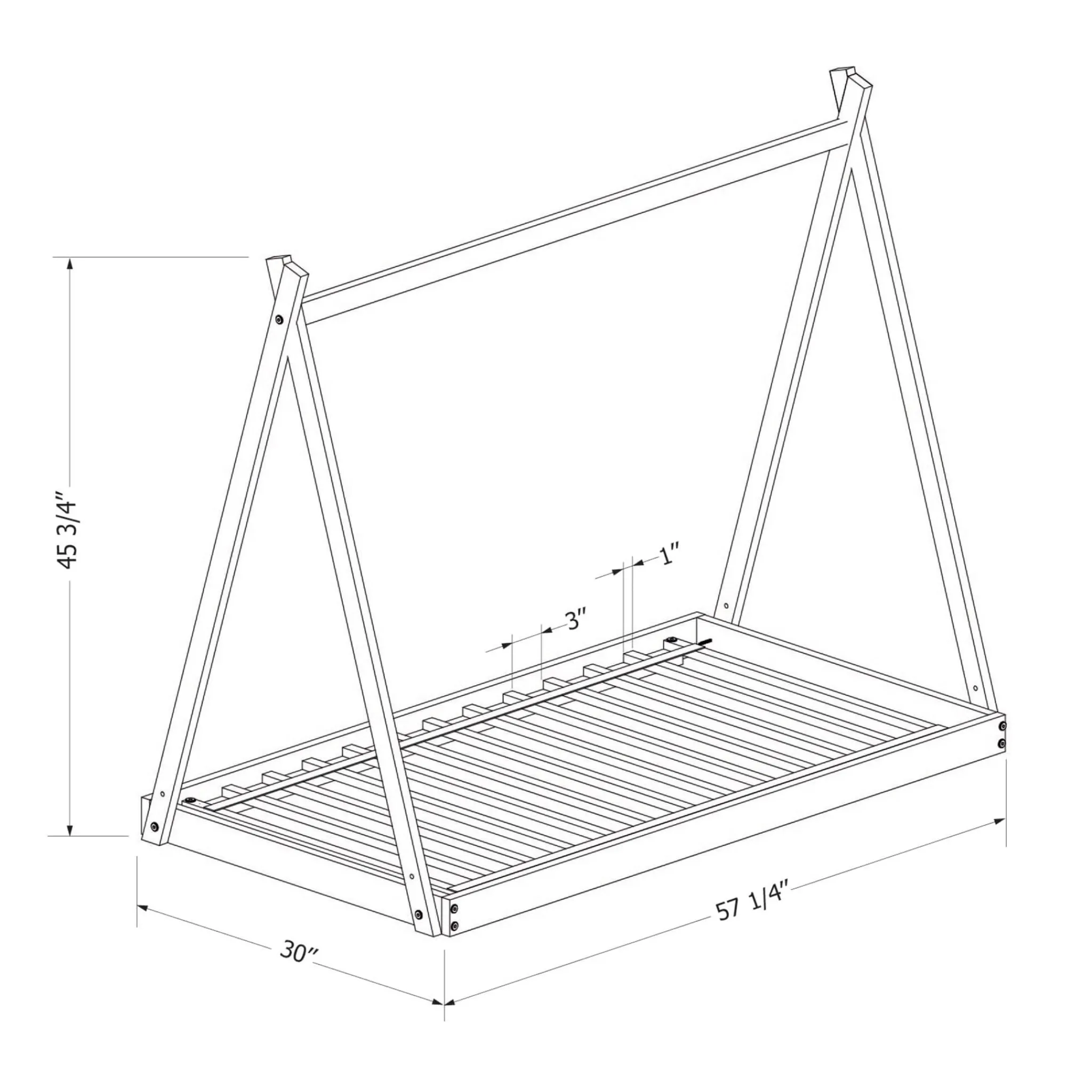 South Shore Transition Bed - Sweedi Natural Wood