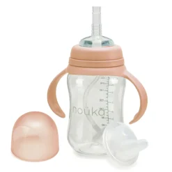 Kids Nouka Breastfeeding|Tableware>Transitional Sippy/Weighted Straw Cup - Soft Blush