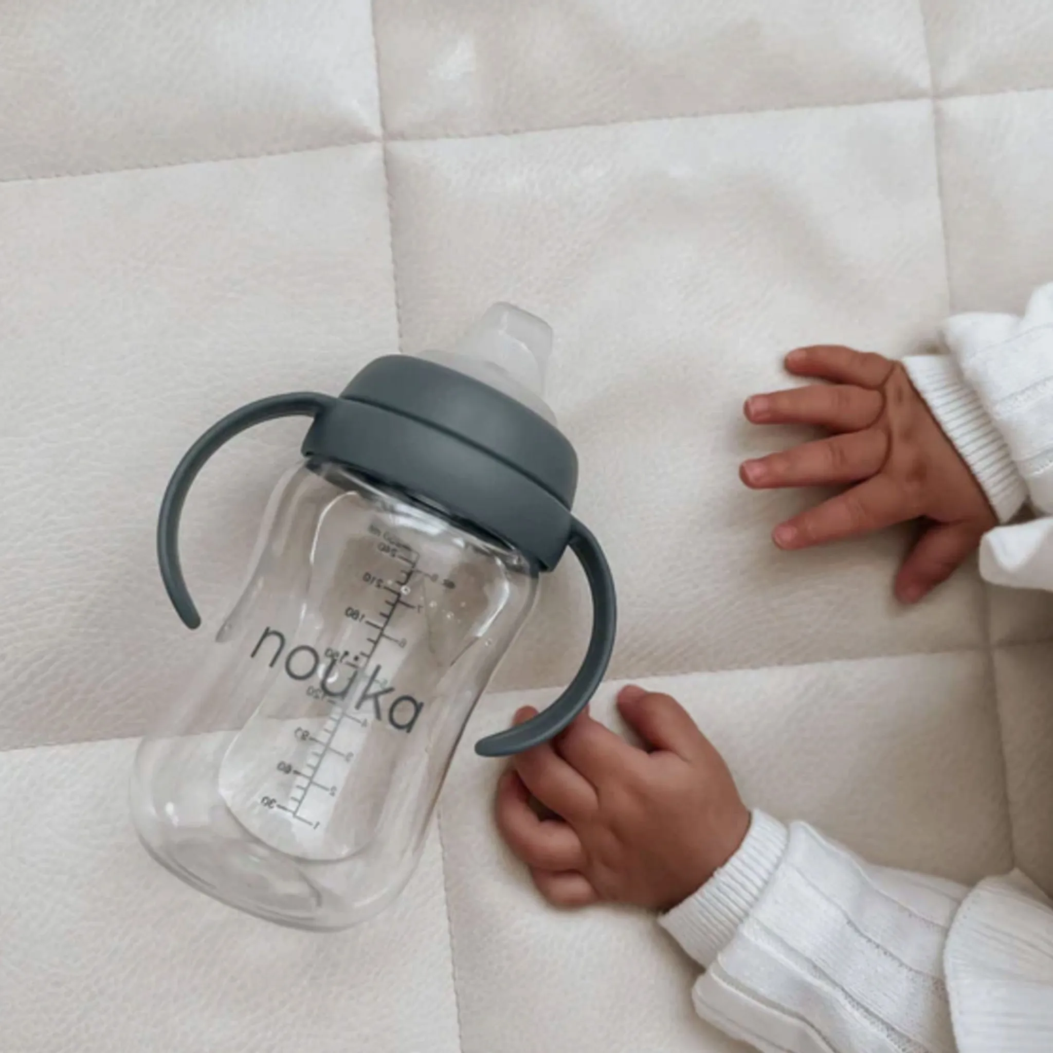 Kids Nouka Breastfeeding|Tableware>Transitional Sippy/Weighted Straw Cup - Soft Blush
