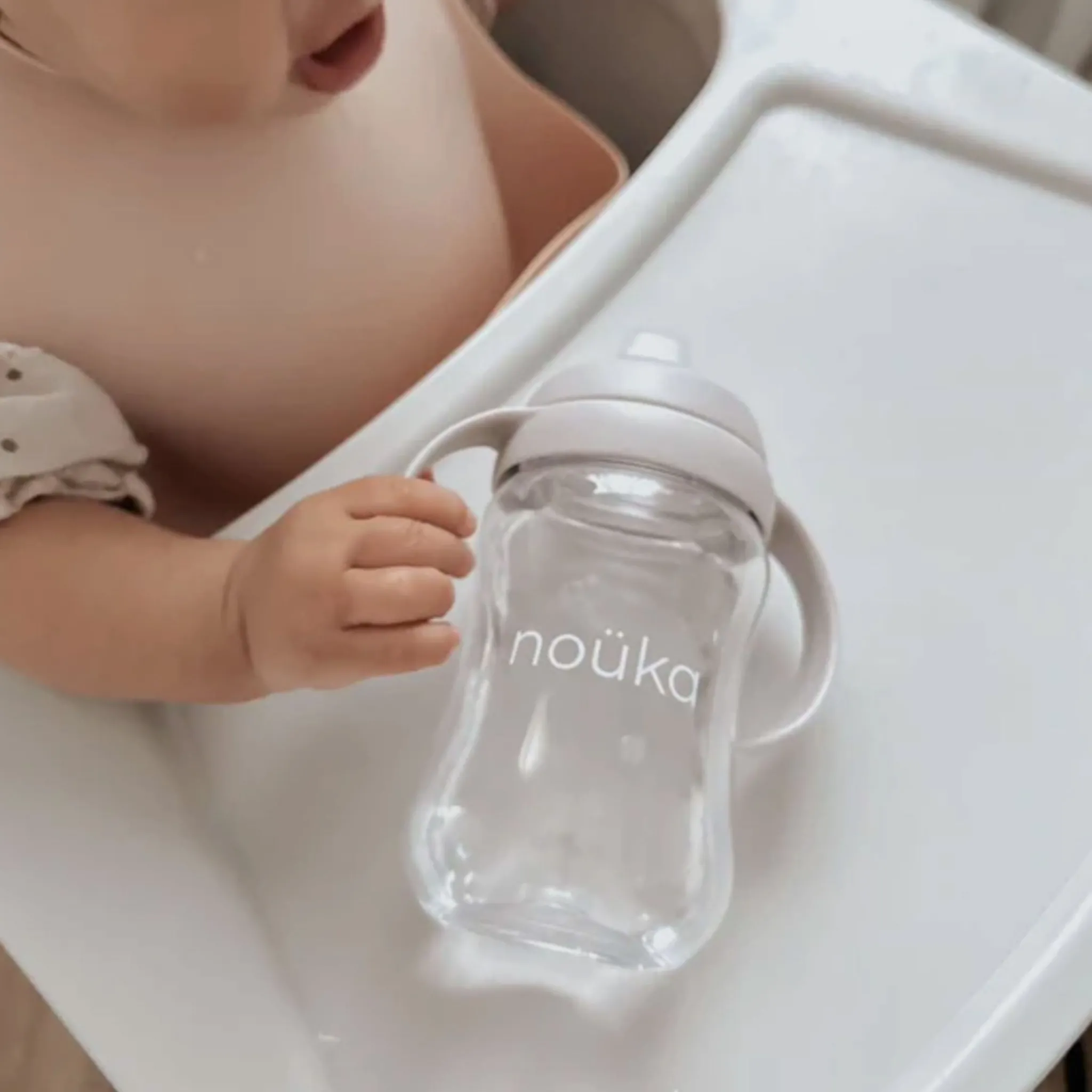 Kids Nouka Breastfeeding|Tableware>Transitional Sippy/Weighted Straw Cup - Soft Blush