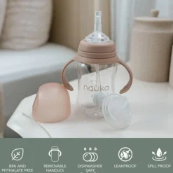 Kids Nouka Transitional Sippy/Weighted Straw Cup - Soft Sand