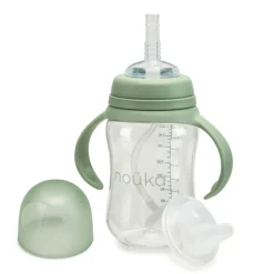 Kids Nouka Transitional Sippy/Weighted Straw Cup - Moss