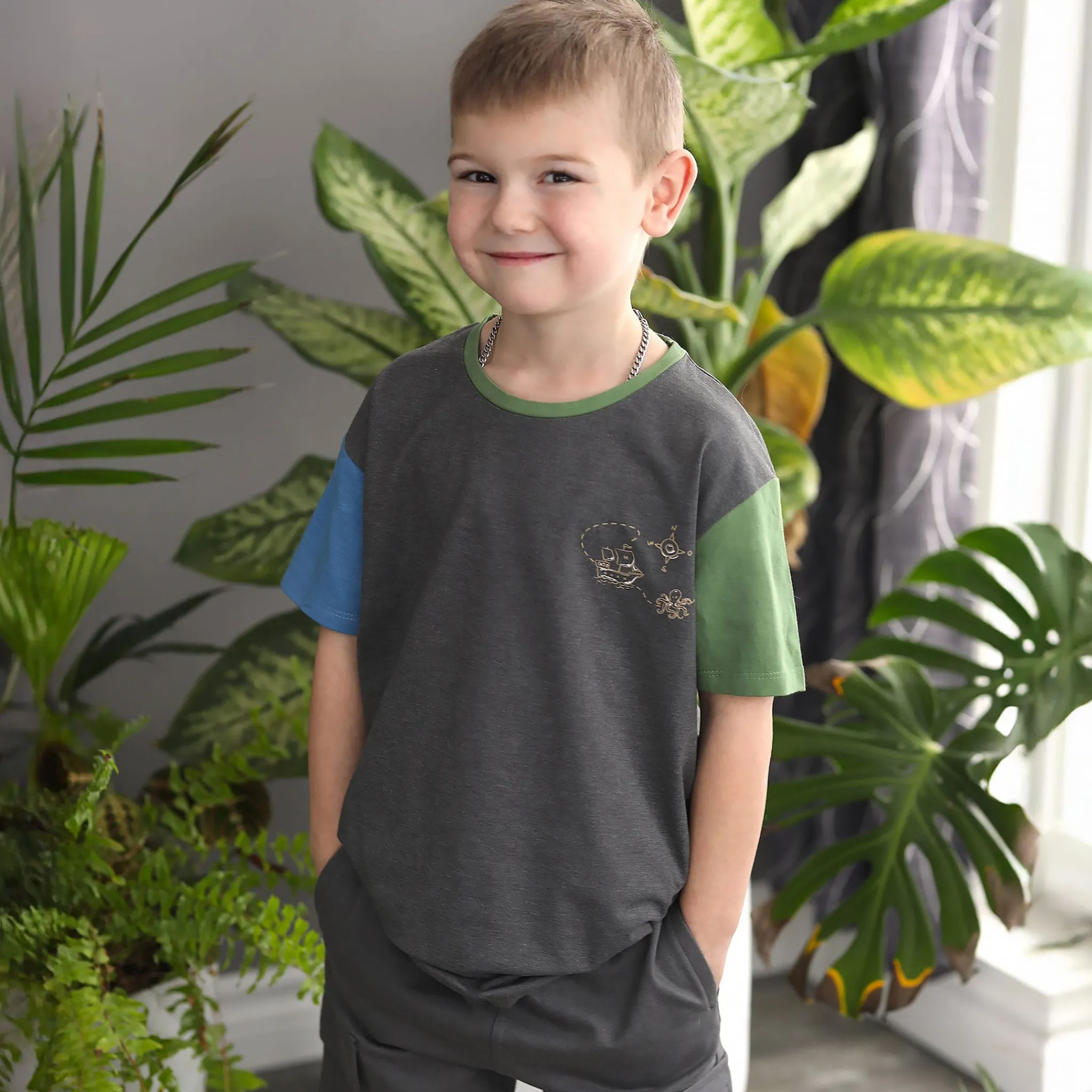 Kids/BOY Camp by Birdz Treasure Map T-shirt 2-8y