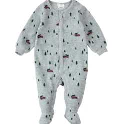 BOY Firsts par Petit Lem Trees Velour Pajamas 0-12m