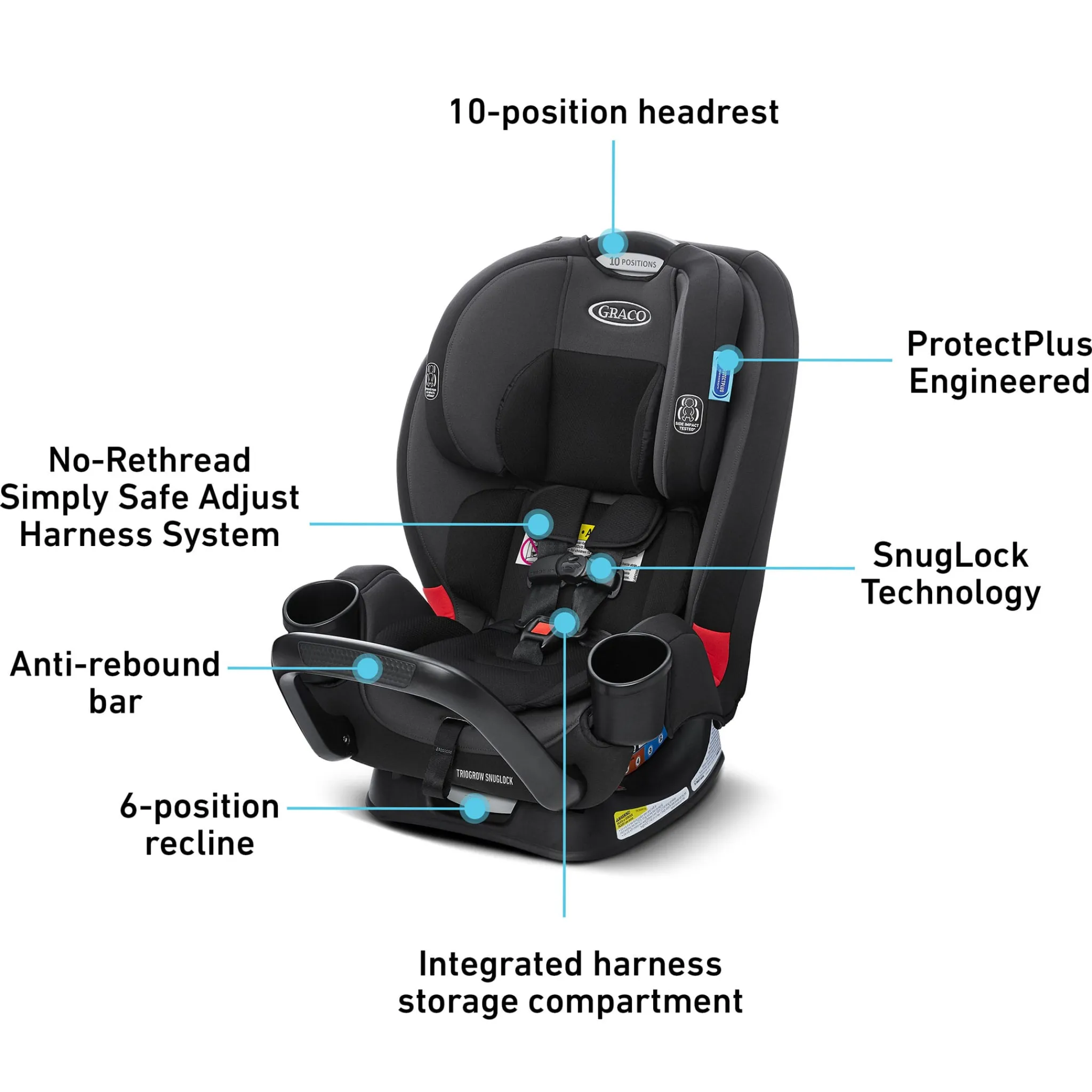 Kids Graco TrioGrow Snuglock 3-In-1 Car Seat - Prescott