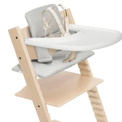 Stokke Tripp Trapp® High Chair V2 Natural, Nordic Grey Cushion and ® Tray