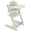 Stokke High Chairs & Booster Seats|High Chairs & Booster Seats>Tripp Trapp® High Chair V2 Whitewash, Nordic Grey Cushion and ® Tray