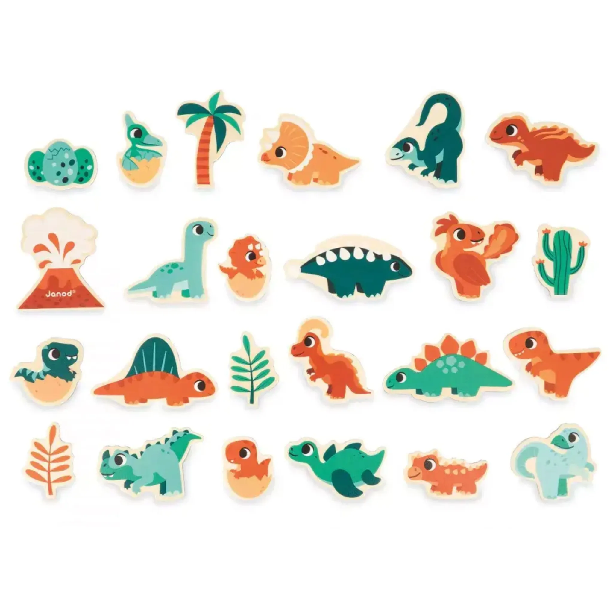 Kids Janod Tropical Dino Magnets Set 24 Pieces