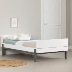 South Shore Twin, Full & Queen Beds>Twin Bed - Bebble Soft Gray and White